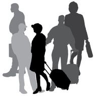 Vector silhouettes of different people N81
