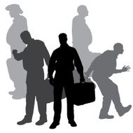 Vector silhouette of businessman N101