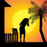 Vector silhouette of woman N315