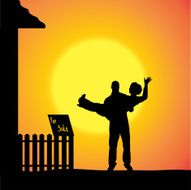Vector Silhouette Of People N659