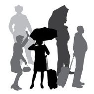 Vector silhouettes of different people N82