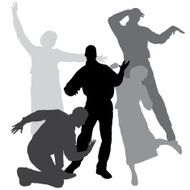 Vector silhouette of dance N39