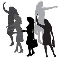 Vector silhouette of businesswoman N118