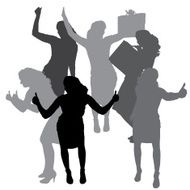 Vector silhouette of businesswoman N119