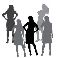 Vector silhouette of a woman N1681