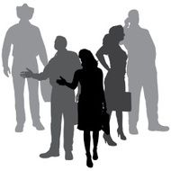 Vector silhouette of business people N72