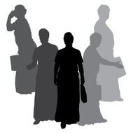 Vector silhouette of businesswoman N120