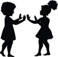 Girls playing hand clapping game N2