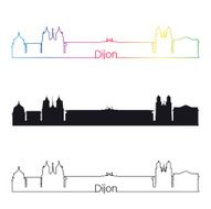 Dijon skyline linear style with rainbow
