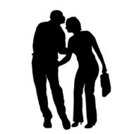 Vector silhouette of couple N340