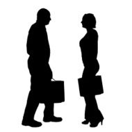 Vector silhouette of businesspeople N12