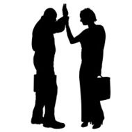 Vector silhouette of businesspeople N13