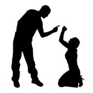 Vector silhouette of couple N341