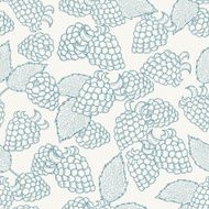 Doodle outline blackberries seamless pattern N2