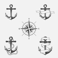 Set of vintage patterns on nautical theme