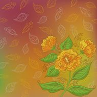 Flowers and leafs contours