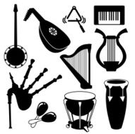 Black Silhouettes - Musical Instruments