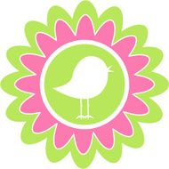 Pastel Bird Flower