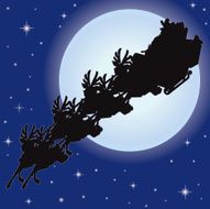 Santa&#039;s Sleigh Sillouette