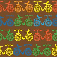 multicolored bikes seamless pattern