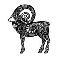 Vector Decorative Patterned Sheep N2