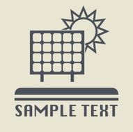 Solar panel icon or sign
