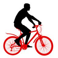 Silhouette of a cyclist male N7