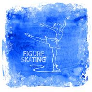 Figure skater girl on a watercolor background