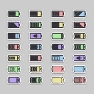 Battery icon set