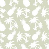Seamless pattern with palms and pineapples