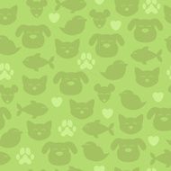 Cheerful domestic animals seamless pattern