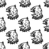 Stylized black eagle seamless pattern