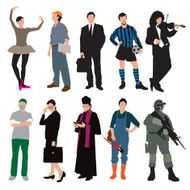 Different jobs and uniforms