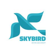Sky bird - vector logo concept illustration Bird logo