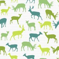 Retro vector pattern with deers N2