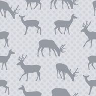 Seamless pattern with deer in gray vector