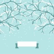 Winter background design with stylized tree branches
