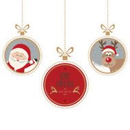 christmas balls merry isolated background