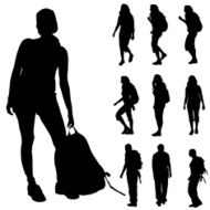 Vector silhouette of woman N317