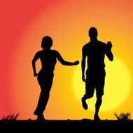 Vector silhouette of couple N342