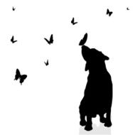Vector silhouette of a dog N170