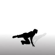 Vector silhouette of a woman N1686