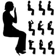 Vector silhouette of woman N319
