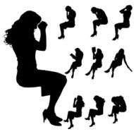 Vector silhouette of woman N320