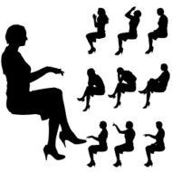 Vector silhouette of a woman N1692