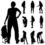 Vector silhouette of woman N321