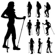 Vector silhouette of woman N322