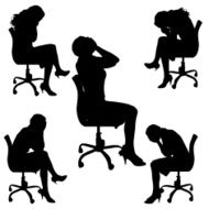 Vector Silhouette Of People N664