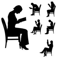 Vector Silhouette Of People N667
