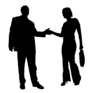 Vector silhouettes of business people N117